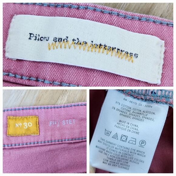 💛Anthropologie Pilcro & The Letterpress Salmon Stet Capri Jeans Size 10 - Picture 9 of 9